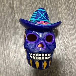 Hand Painted DAY OF THE DEAD Skull